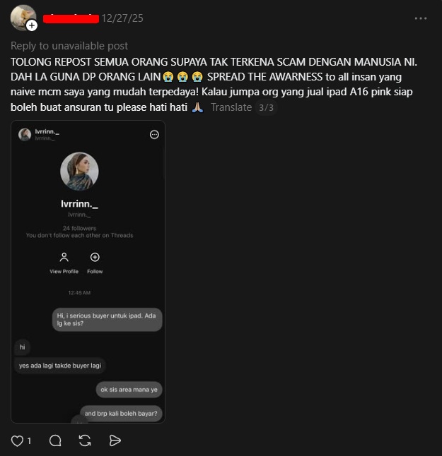 Wanita Mengadu Akaun Kena 'Freeze', Sekali Rekod Scammer Pula Terbongkar 2 Wanita Mengadu Akaun Kena 'Freeze', Sekali Rekod Scammer Pula Terbongkar
