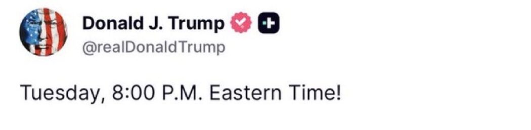 Trump Beri Bayangan 'Pengumuman Besar' Selasa Ini?