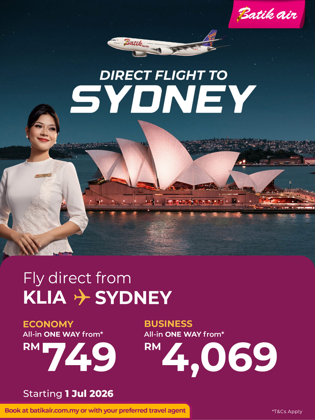 Batik Air Lancar Penerbangan Terus ke Shanghai Dan Sydney