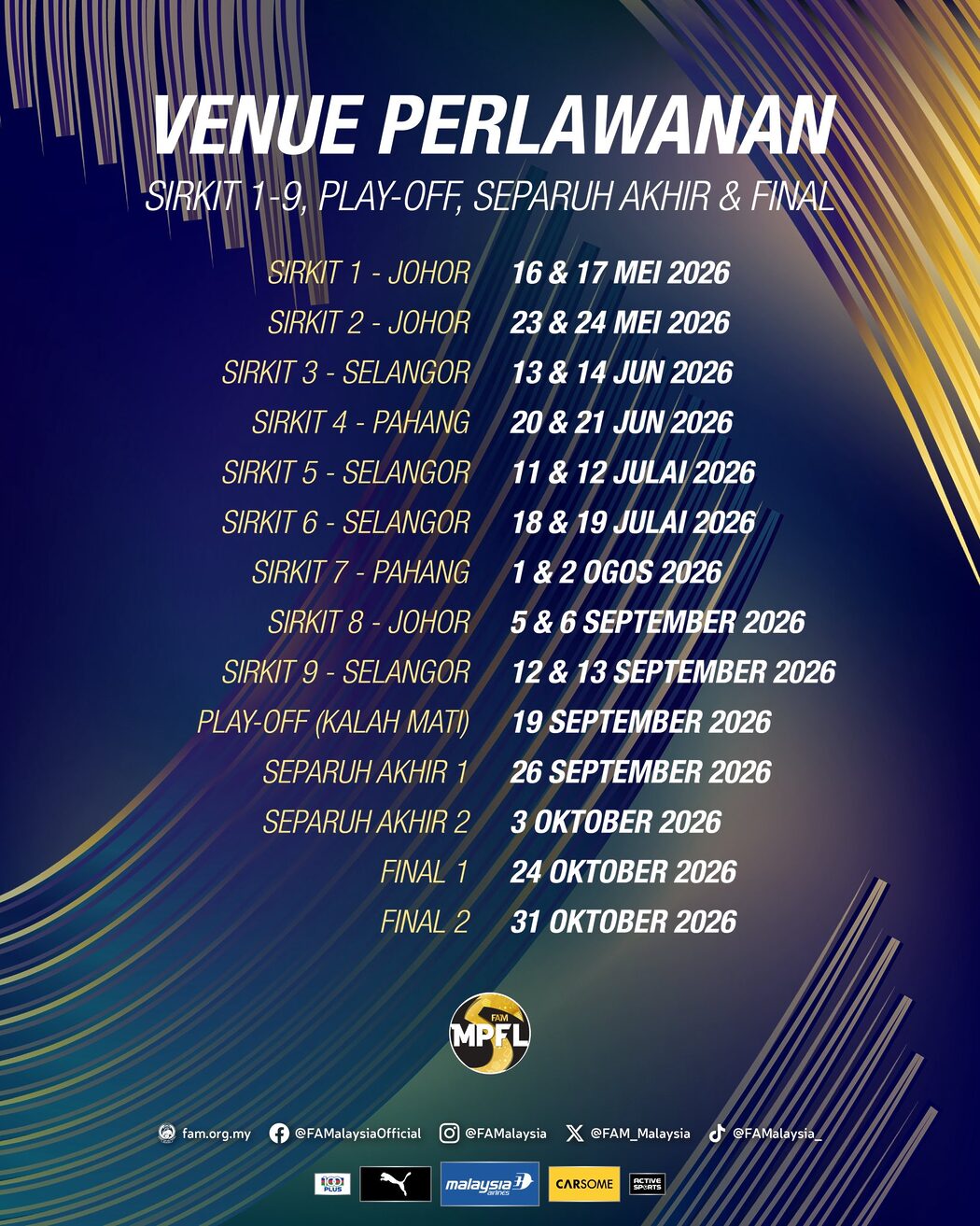 Ini Perubahan Format Dalam MPFL 2026 & Senarai Pasukan Bertanding