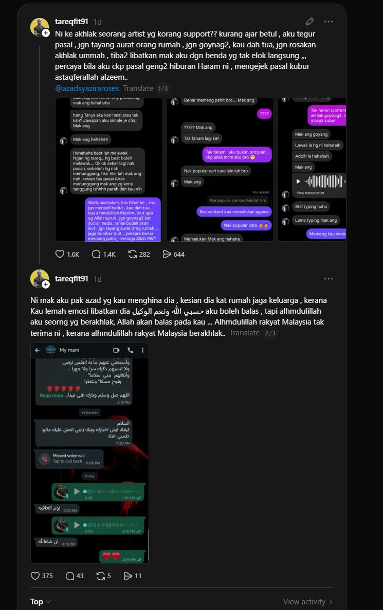 Tareq Fit Kecewa Pak Azad Gelar Ibunya GRO 5 Tareq Fit