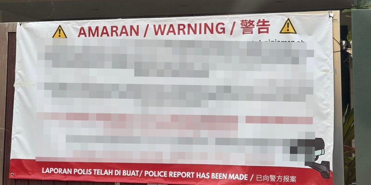 Ramai Simpati Lihat Pemilik Rumah Baharu Terpaksa Letak 'Banner' Susulan Ah Long Simbah Cat