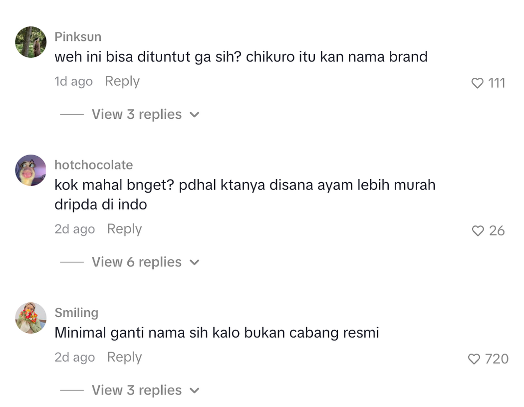 Isu Hak Cipta: Netizen Indonesia Persoal Tindakan Peniaga Malaysia Guna Jenama 'Chikuro' Tanpa Izin 2 Isu Hak Cipta: Netizen Indonesia Persoal Tindakan Peniaga Malaysia Guna Jenama 'Chikuro' Tanpa Izin