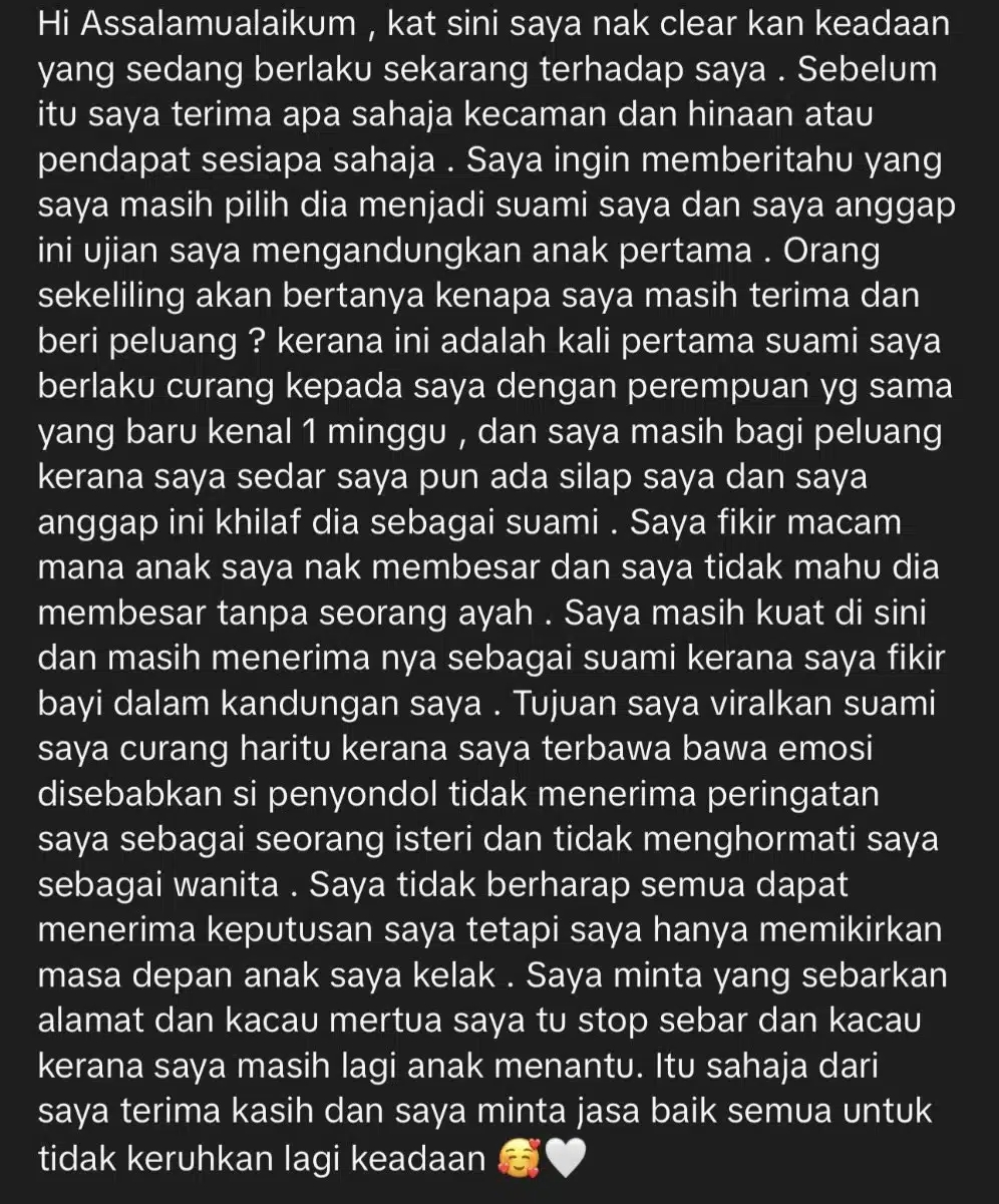 'Saya Masih Pilih Dia' – Wanita Hamil Tular ‘Serbu’ Penyondol Pilih Maafkan Suami 3 'Saya Masih Pilih Dia' – Wanita Hamil Tular ‘Serbu’ Penyondol Pilih Maafkan Suami
