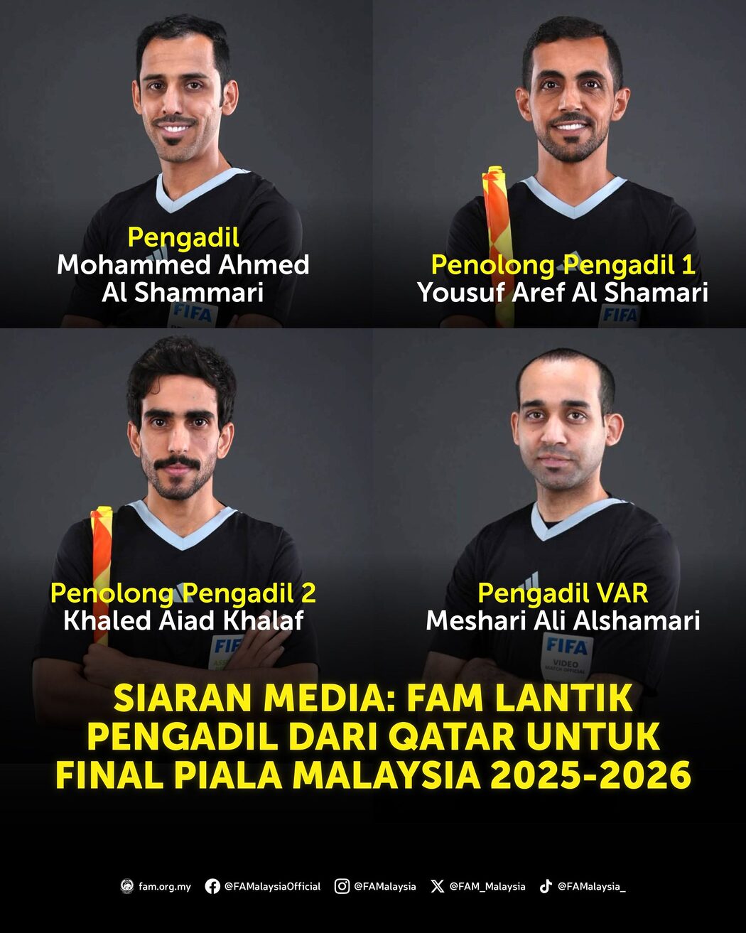 FAM Pilih Pengadil Qatar Adili Final Piala Malaysia 2025/26 2 Pengadil