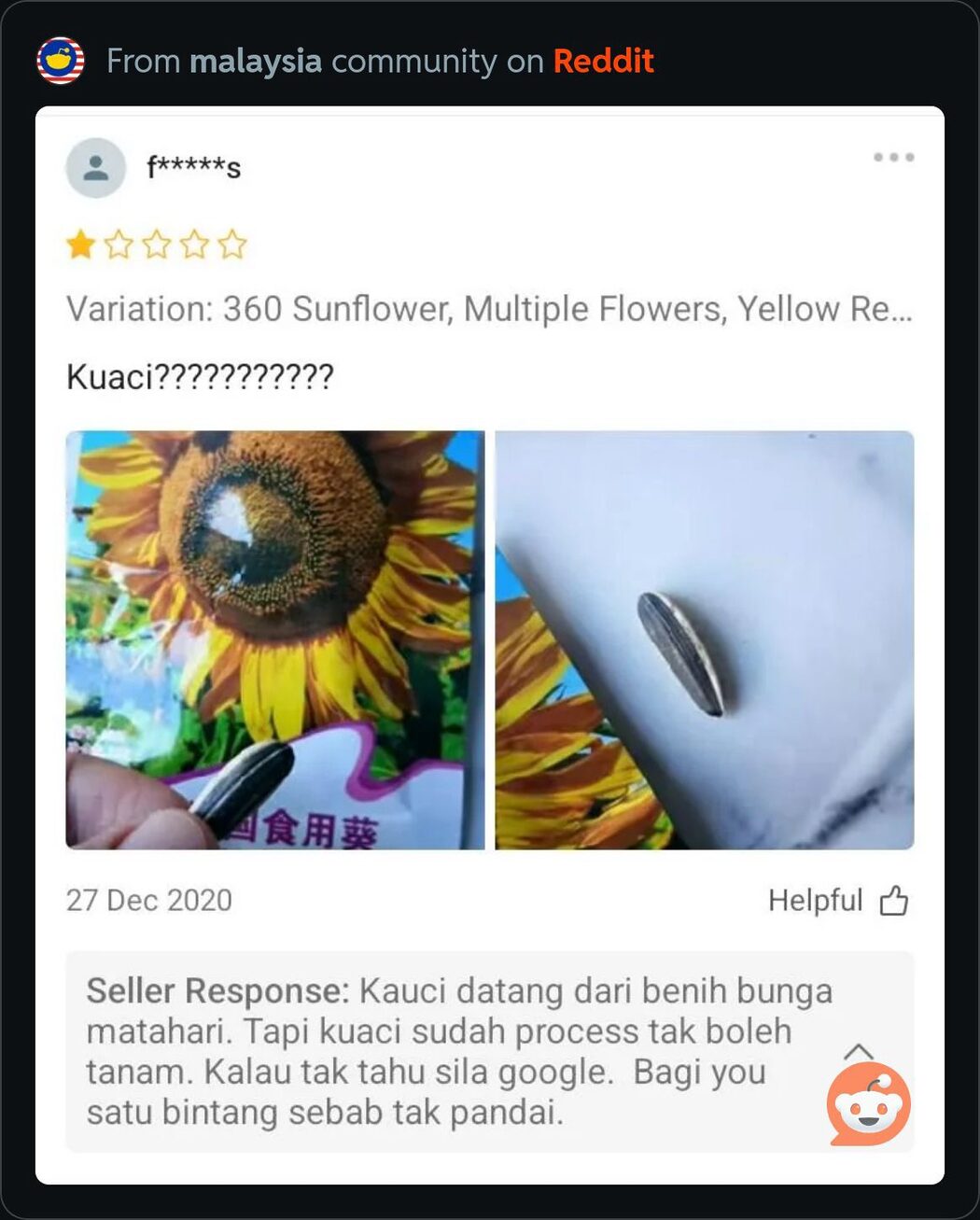 Individu Pelik Beli Benih Bunga Matahari Tapi Dapat Kuaci, Respon 'Savage' Penjual Ini Bikin Netizen Pecah Perut