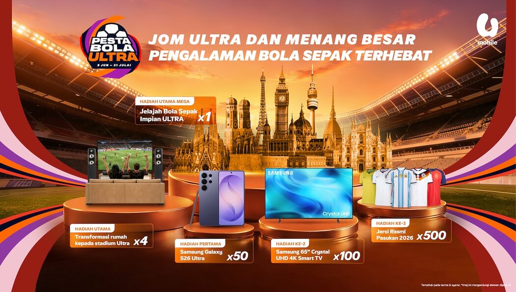 Layan Semua 104 Perlawanan World Cup 2026 Secara PERCUMA di RTMKlik Dengan U Mobile, Siap Boleh Menang Trip! 4 Layan Semua 104 Perlawanan World Cup 2026 Secara PERCUMA di RTMKlik Dengan U Mobile, Siap Boleh Menang Trip!
