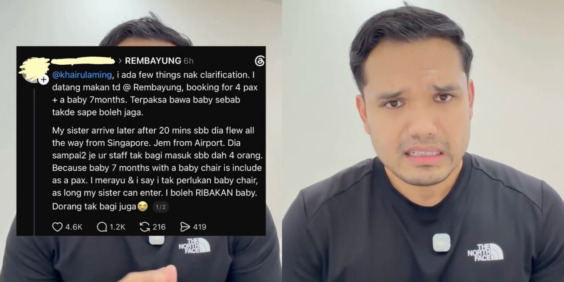 'Tak Untung Buat SOP Ini, Saya Makin Rugi,' - Ini Sebab Khairul Aming Kira Bayi Sebagai '1 Pax' Di Rembayung