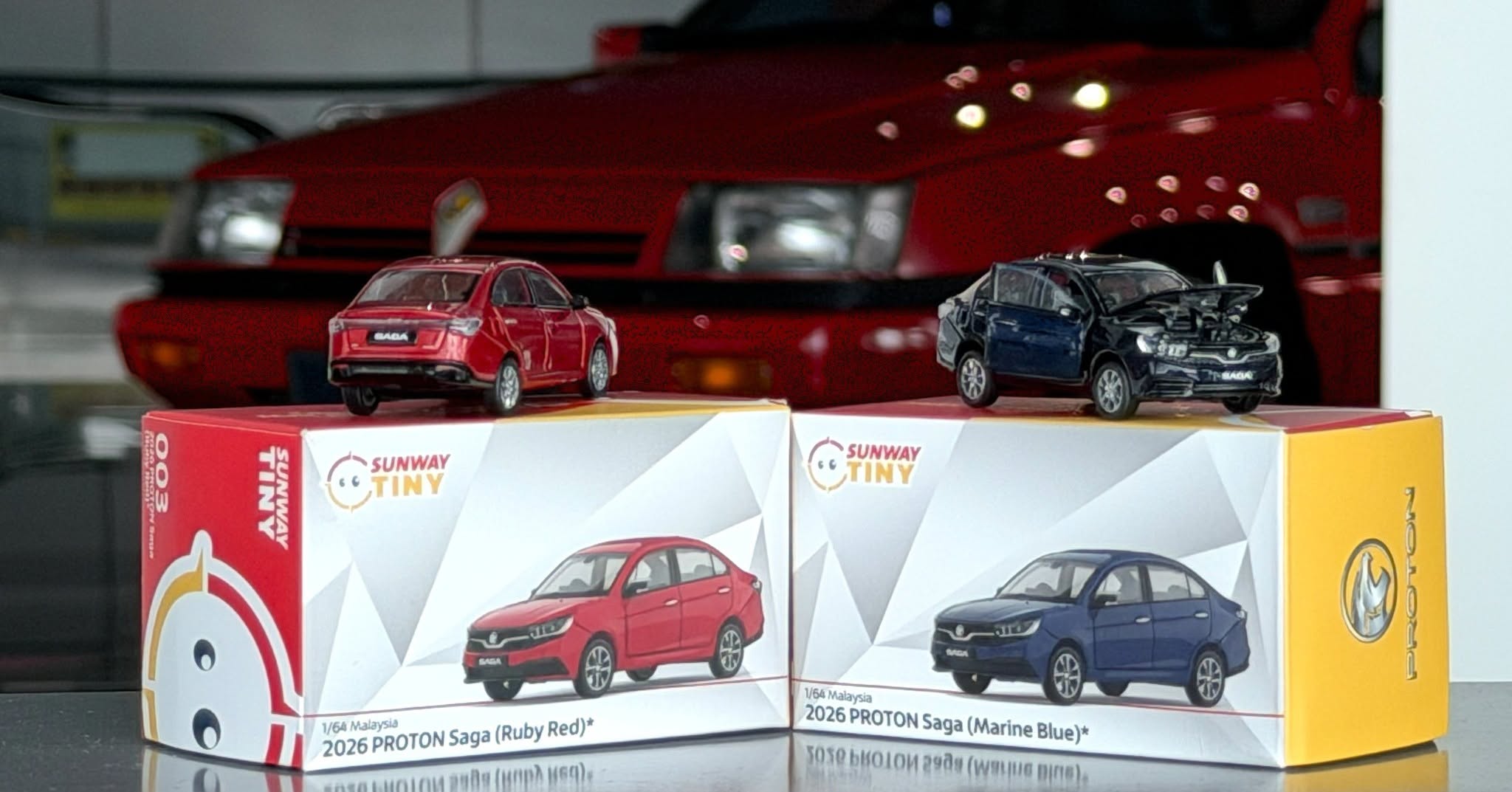Bawa Memori Versi Poket, Proton Dan Sunway Berkolaborasi Hasilkan Model Skala 1/64 Saga Edisi Terhad