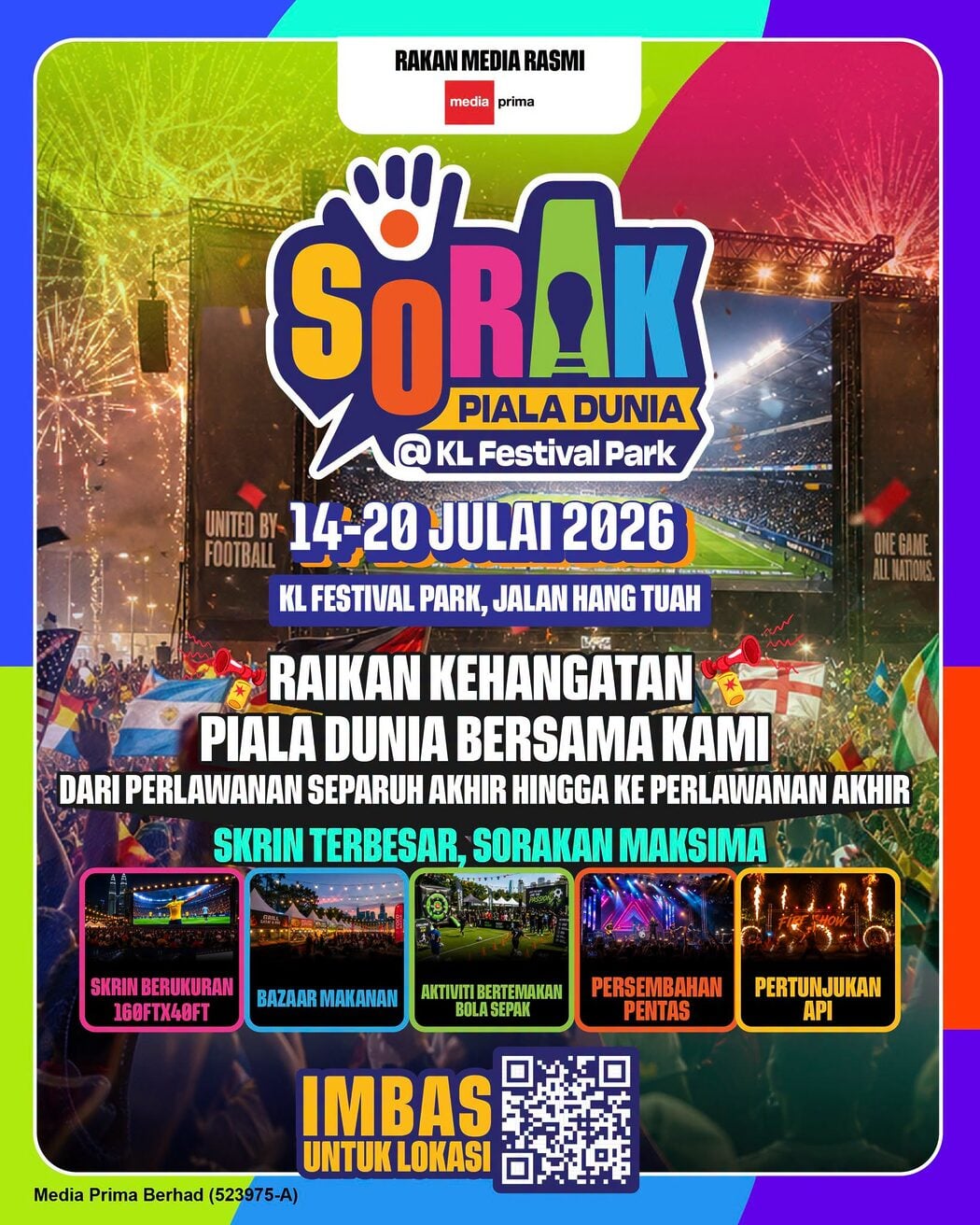 Kaki Bola Dan Kaki Shopping Sila Berkumpul! 'Sorak Piala Dunia @ KLFP 2026' Ada Skrin Gergasi Serta Lubuk Diskaun 50% TikTok Shop! 4 Kaki Bola Dan Kaki Shopping Sila Berkumpul! 'Sorak Piala Dunia @ KLFP 2026' Ada Skrin Gergasi Serta Lubuk Diskaun 50% TikTok Shop!