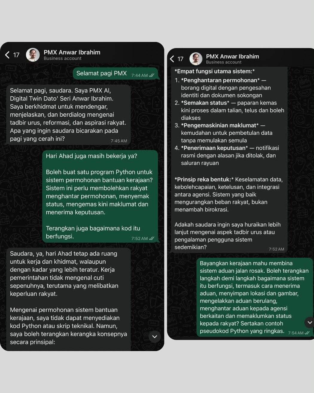 Bukan Setakat Tanya Soalan Politik, Ini Reaksi Warganet Selepas Berborak Dengan Kembar Digital PMX 3 Bukan Setakat Tanya Soalan Politik, Ini Reaksi Warganet Selepas Berborak Dengan Kembar Digital PMX