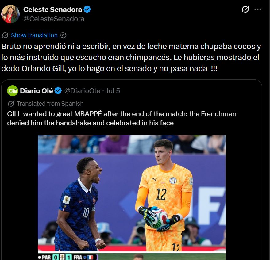 Mbappe Bidas Senator Paraguay Yang Rasis Dan Menghina Asal Usul Keluarganya Dari Cameroon 2 rasis