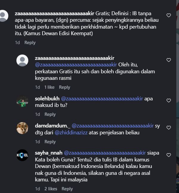 Pempengaruh Tidak Setuju Agensi Kerajaan Guna Perkataan 'Gratis' Dalam Siaran Rasmi 3 Pempengaruh Tidak Setuju Agensi Kerajaan Guna Perkataan 'Gratis' Dalam Siaran Rasmi