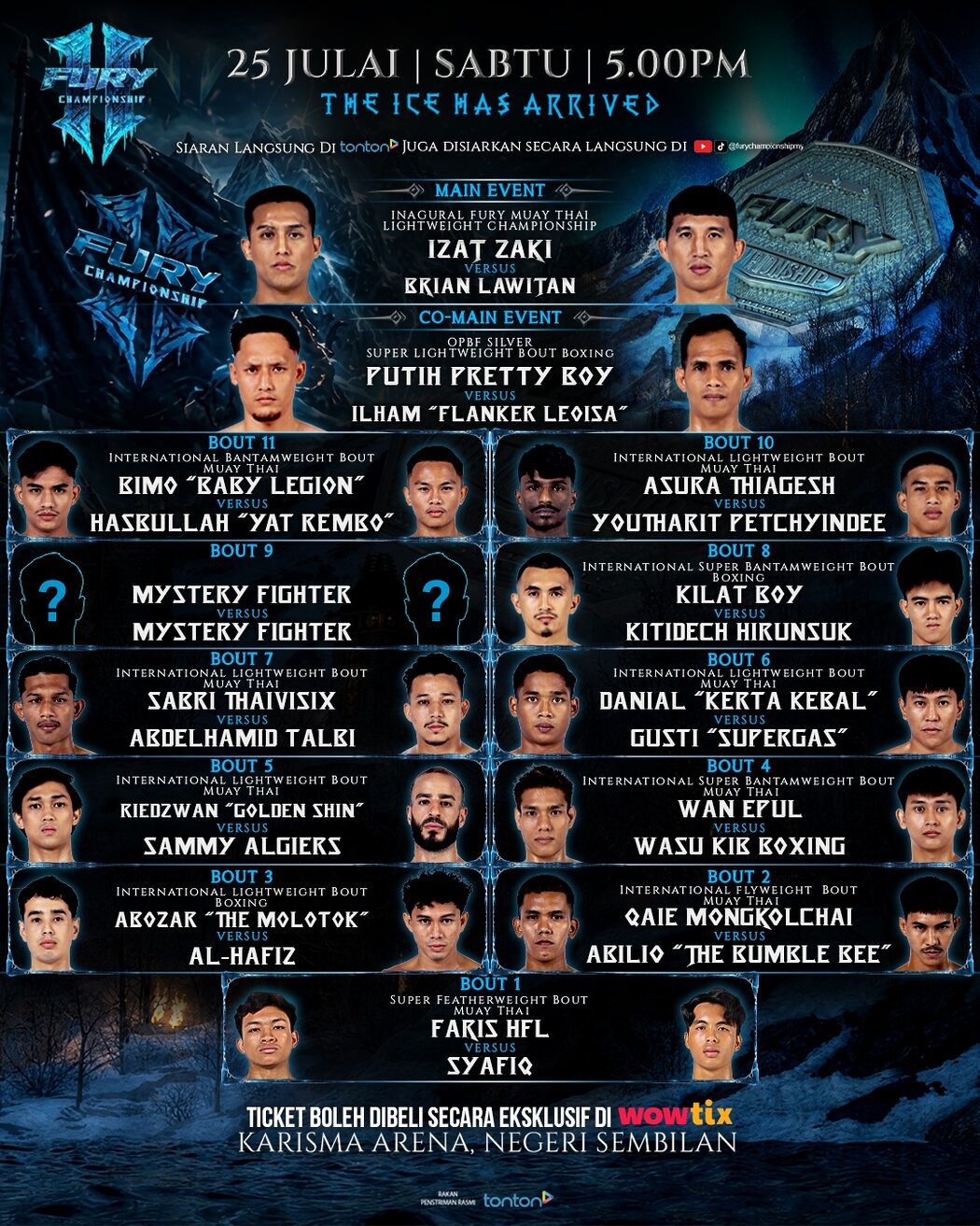 Debaran Fury Championship II: 'The Ice Has Arrived' Bakal Goncang Karisma Arena