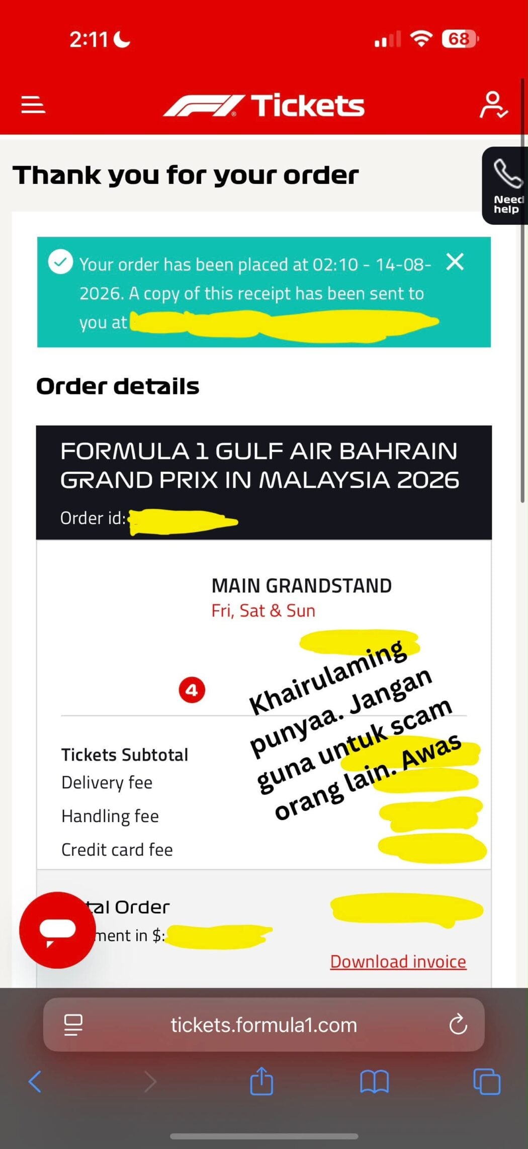 Khairul Aming Kongsi Trik Beli Tiket F1 Saat Akhir Walaupun Dah 'Sold Out' 3 Khairul Aming Kongsi Trik Beli Tiket F1 Saat Akhir Walaupun Dah 'Sold Out'
