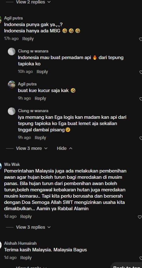 Rakyat Indonesia Kagum Dan Berterima Kasih, Pesawat Bormbardier Malaysia Ambil Masa 12 Saat Angkut Air Terus Dari Sungai Untuk Padam Kebakaran