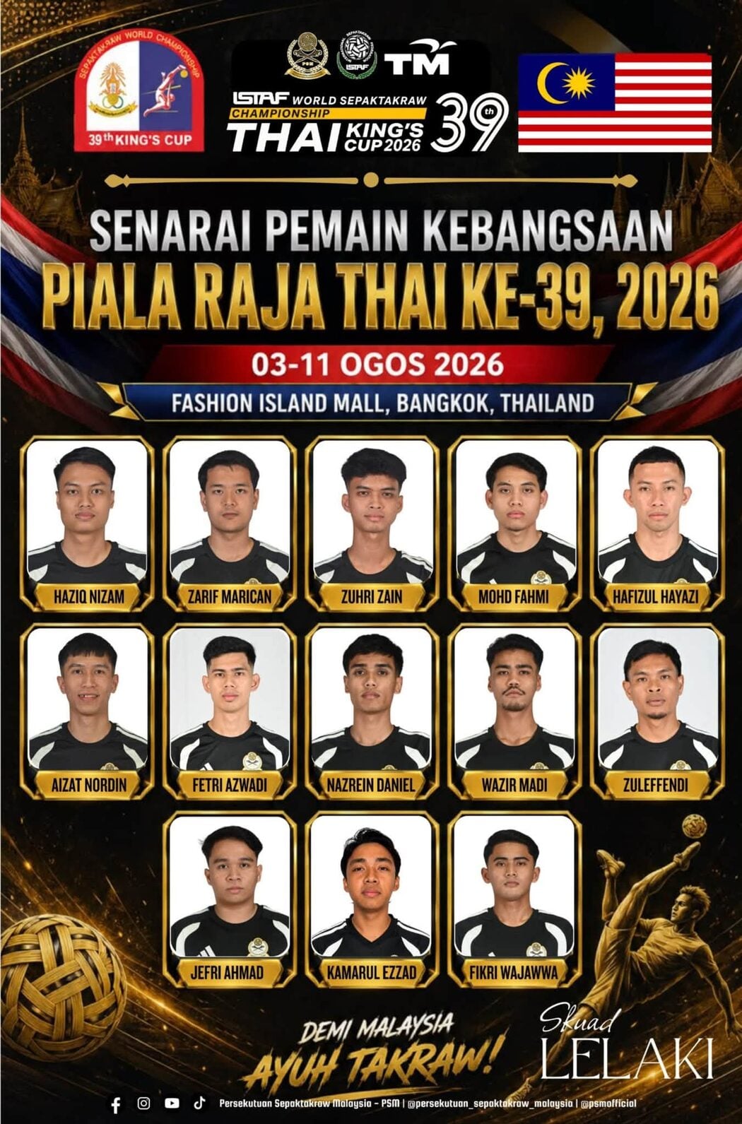Piala Raja Thai 2026: Jadual Penuh Aksi Skuad Sepak Takraw Malaysia 2 Piala Raja Thai 2026: Jadual Penuh Aksi Skuad Sepak Takraw Malaysia