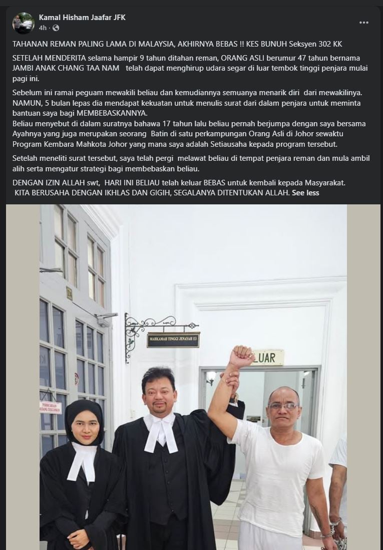 Peguam Kongsi Cerita Sebenar Bagaimana Tahanan Reman Paling Lama Di Malaysia Akhirnya Dibebaskan 2 Peguam Kongsi Cerita Sebenar Bagaimana Tahanan Reman Paling Lama Di Malaysia Akhirnya Dibebaskan