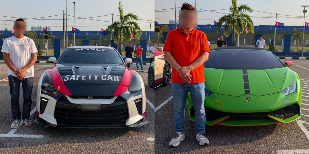 Polis Sita GT-R, Lamborghini 'Marshall' Konvoi Kereta Mewah Tahan Pengguna Jalan Raya