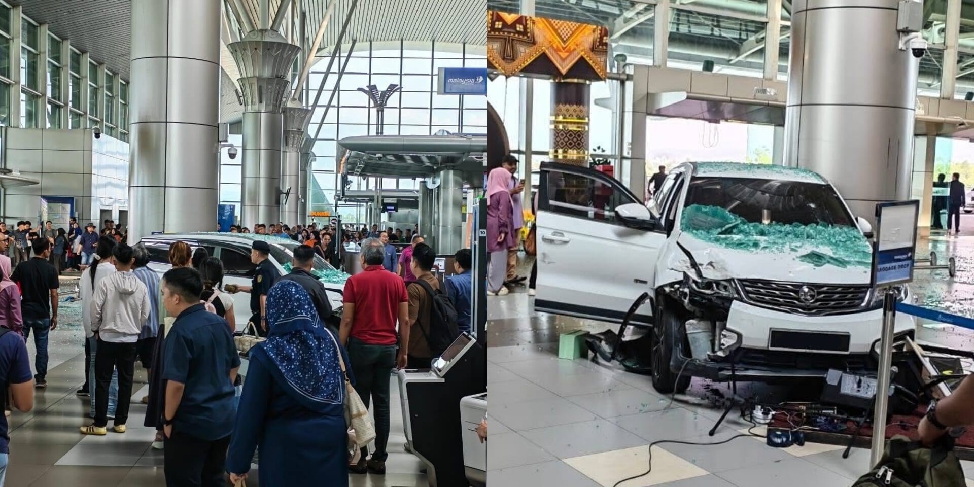 Terlupa Masuk Gear 'P', Punca SUV Meluncur Rempuh Pintu Kaca Balai Pelepasan KKIA