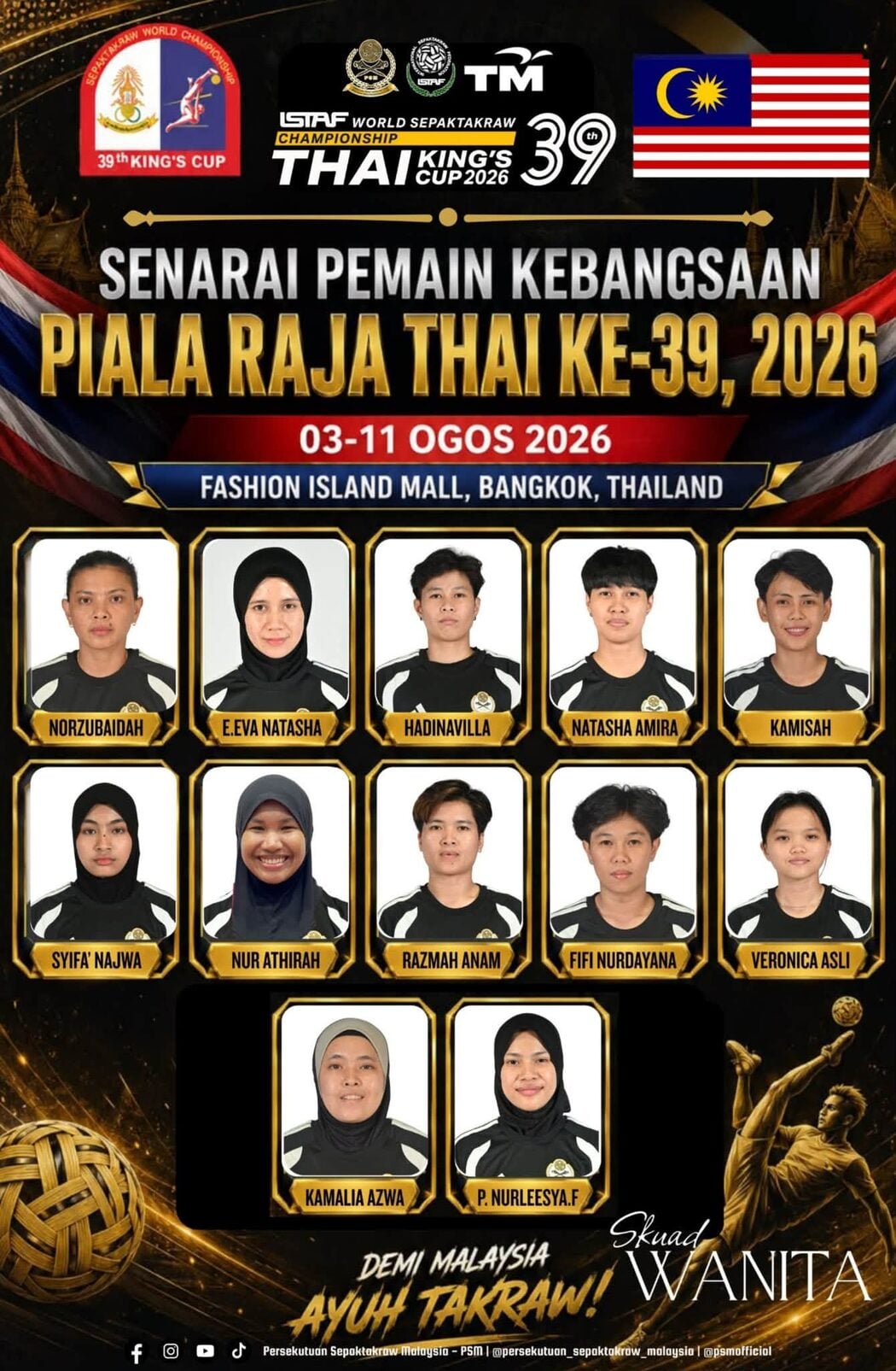 Piala Raja Thai 2026: Jadual Penuh Aksi Skuad Sepak Takraw Malaysia 3 Piala Raja Thai 2026: Jadual Penuh Aksi Skuad Sepak Takraw Malaysia