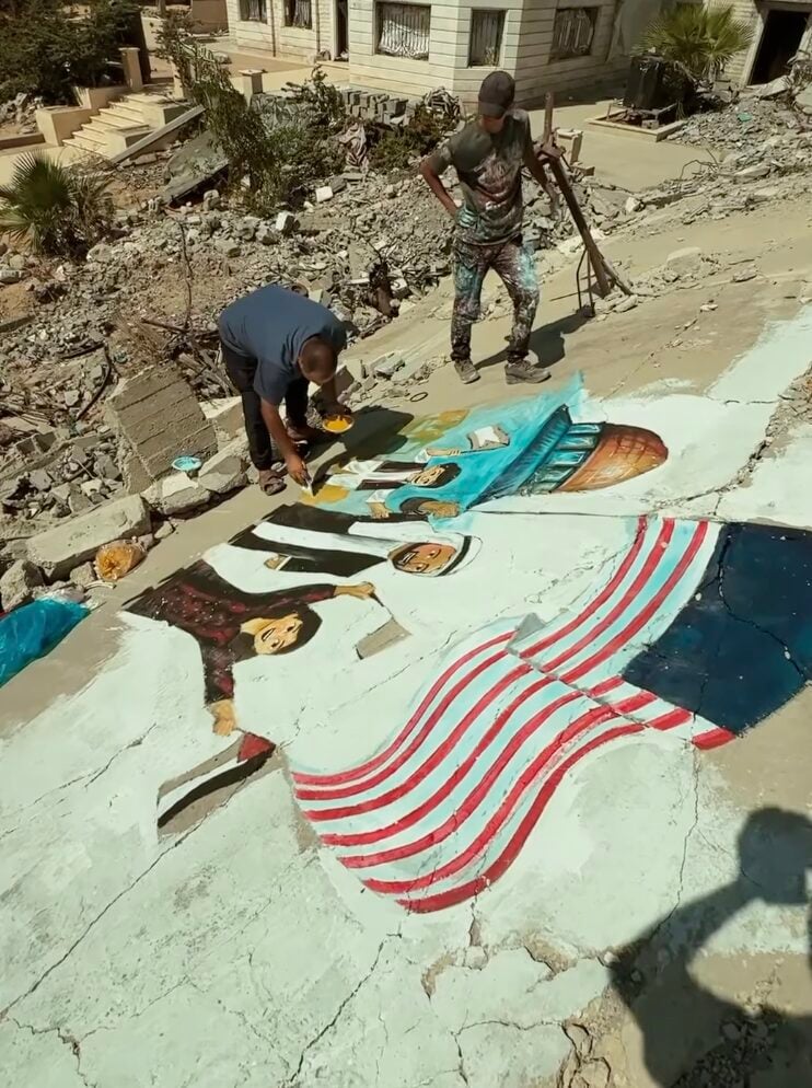Lukis Jalur Gemilang Atas Runtuhan, Gaza Hantar Ucapan Hari Kebangsaan Buat Malaysia