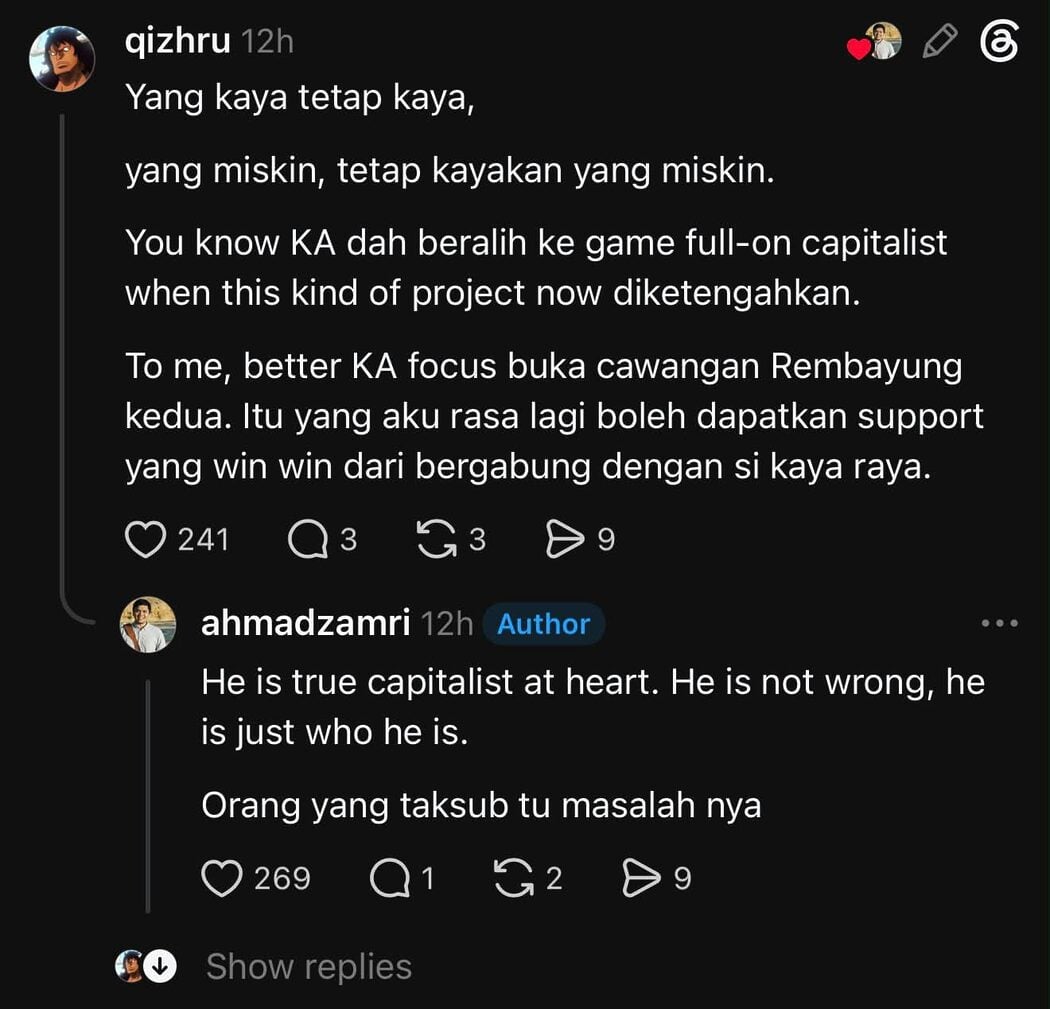 ‘Bila Usahawan Tempatan Nak Maju Serba Tak Kena’ – Khairul Aming Luah Rasa Sedih Dituduh Kapitalis 2 ‘Bila Usahawan Tempatan Nak Maju Serba Tak Kena’ – Khairul Aming Luah Rasa Sedih Dituduh Kapitalis