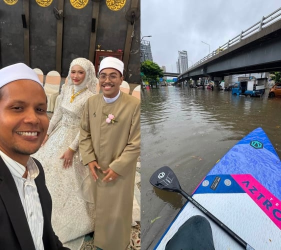 'Rushing' Ke Majlis Nikah, Pemuda Ini Minta Izin Polis Langgar Lampu Merah Waktu Banjir Di Bangkok 2 'Rushing' Ke Majlis Nikah, Pemuda Ini Minta Izin Polis Langgar Lampu Merah Waktu Banjir Di Bangkok