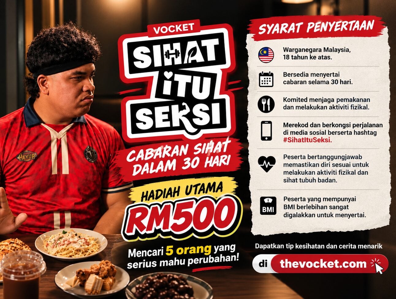 Cabaran Sihat Itu Seksi - Sihat Dalam 30 Hari Kini Dibuka, Menang Hadiah Utama RM500 2 Cabaran Sihat Itu Seksi - Sihat Dalam 30 Hari Kini Dibuka, Menang Hadiah Utama RM500