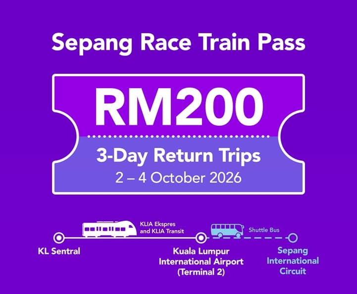 KLIA Ekspres Perkenal 'Sepang Race Train Pass' RM200 Sempena F1 Bahrain GP Di Malaysia 2 KLIA Ekspres Perkenal 'Sepang Race Train Pass' RM200 Sempena F1 Bahrain GP Di Malaysia