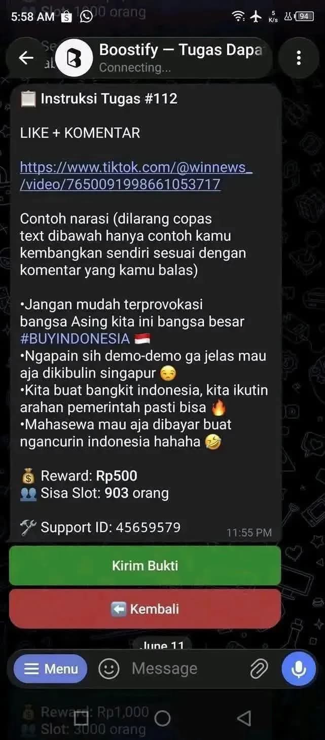 'Jangan Layan, Dia Dapat Duit' - Terbongkar Taktik 'Buzzer' Indonesia Diupah 11 Sen Untuk Laga-Lagakan Netizen
