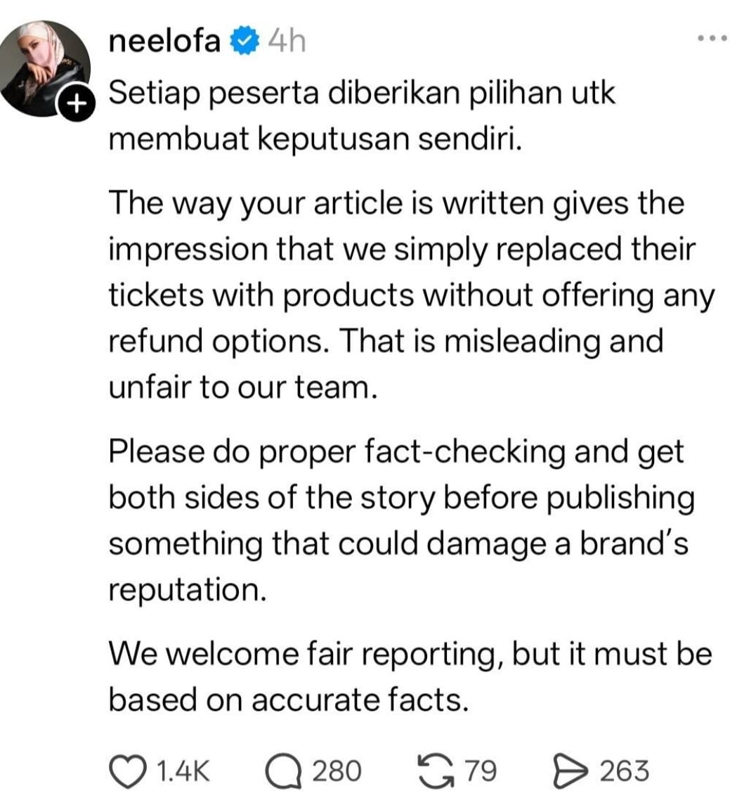 Neelofa: 'Peserta Diberi Pilihan Bayaran Balik' 2 Neelofa: 'Peserta Diberi Pilihan Bayaran Balik'