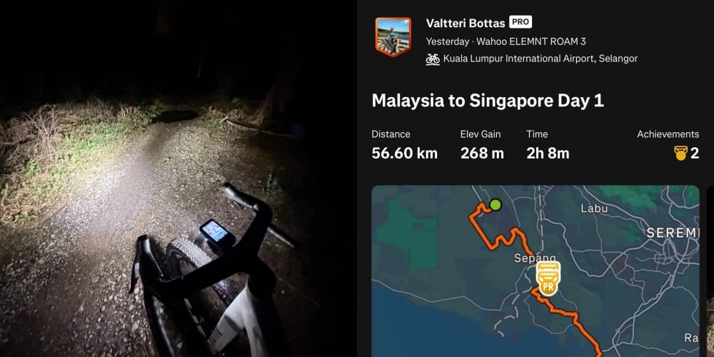 Pemandu F1 Pilih Kayuh Basikal Dari Sepang Ke Singapura, Sanggup Redah Ladang Sawit Waktu Malam